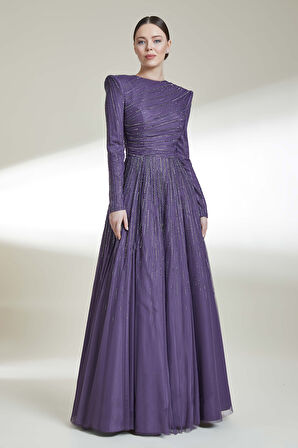 Abiye Elbise 9207-Mor | 40