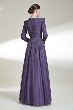 Abiye Elbise 9207-Mor | 40
