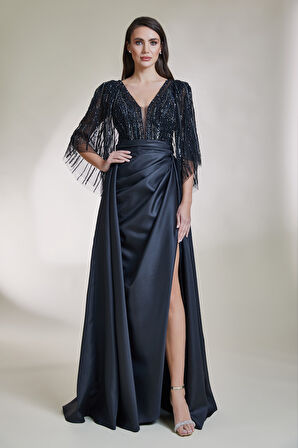 Abiye Elbise-9107-Siyah | 38