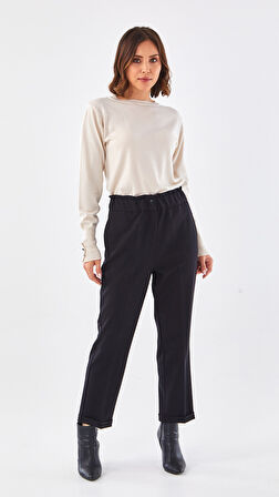 BELİ LASTİKLİ İNCE DUBLE PAÇA PANTOLON-SZ-5514 | 38