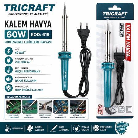 Kalem Havya Seti (Lehim Pastası+Lehim Teli+Havya) 60 W Kod :619