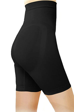 Kadın Siyah Dikişsiz Silikonlu Paçalı Korse