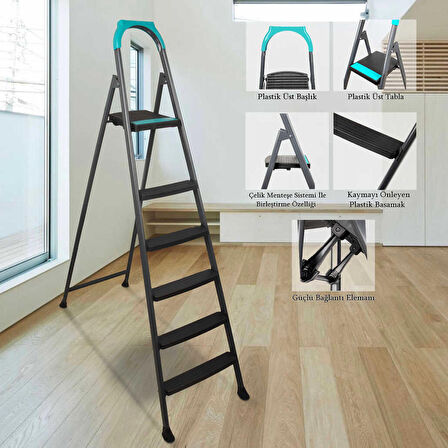 Doğrular 51305 Riser 5+1 Plastik Basamaklı Merdiven