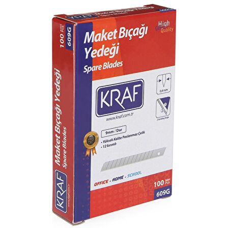 Kraf Maket Bıçağı Yedeği Dar 9mm 100 Adet