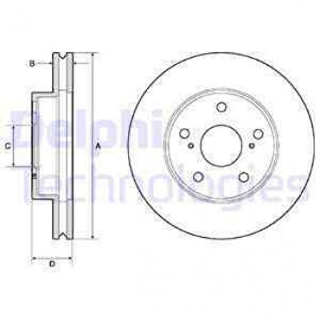 Toyota Ticarı On Fren Diski (aynası) Toyota Hilux Vigo 2,5 2005 2015 (paslanmaz Boyalı) / (275x5) - Delphi Bg4758c