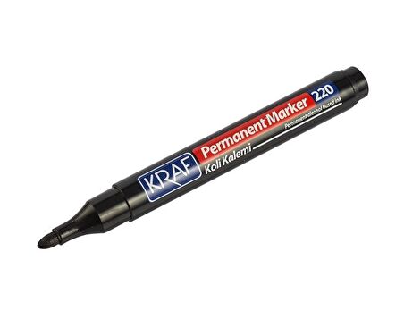 220 Siyah Yuvarlak Uç Permanent Koli Kalemi 12'li