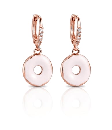 Vip Seri Küpe Xuping Minimal Tasarım Donat Modelı Rose Altın Kaplama 2,2cm
