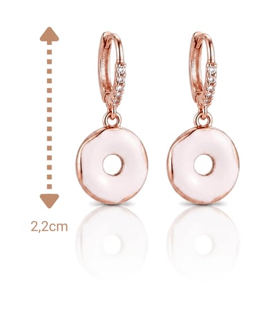 Vip Seri Küpe Xuping Minimal Tasarım Donat Modelı Rose Altın Kaplama 2,2cm