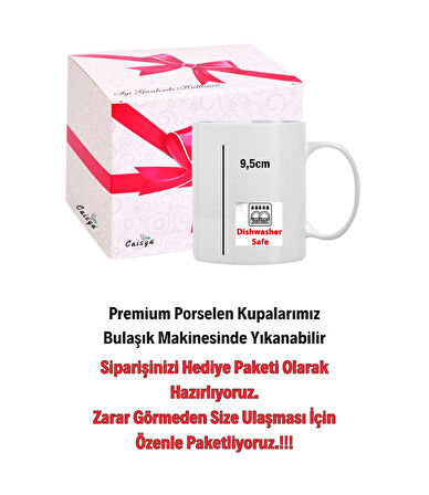 Tarih Öğretmeni Kadın Öğretmenler Günü Hediyesi İsimli Baskılı Porselen Kupa Bardak