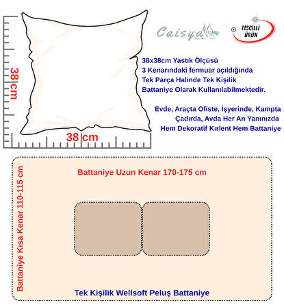 Yılbaşı Kurabiye Nakışlı Punch Efekt Baskılı Tv Battaniye Olabilen Dekoratif Yastık 2in1 Battaniye