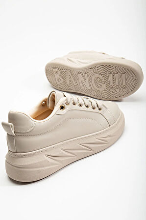 Beyaz Ortopedik Deri Sneakers