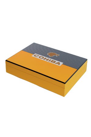 Cohiba Sarı-Gri Nokta Desenli Sedir Humidor Puro Kutusu - TR8784