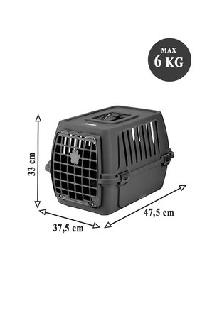 Pribor Kedi Köpek Evcil Hayvan Taşıma Çantası 47,5 x 33,5 x 33 cm Siyah