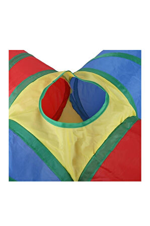 Pribor Kedi Oyun Tüneli 4 Çıkışlı Model Içerisinde Toplu Katlanabilir Gökkuşağı Renkli