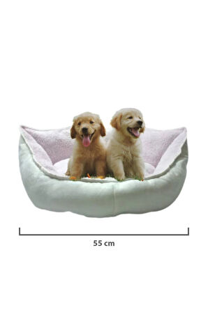 Pribor Yumuşak Silinebilir Kedi Ve Köpek Yatağı 55 Cm Çap Açık Pembe