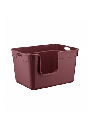 Pribor Yüksek Kenarlı Yarı Açık Kedi Tuvaleti, Geniş ve Kolay Temizlenebilir 54 x 40 x 32 cm Bordo