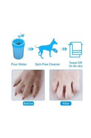 Pribor Küçük Irk Köpek & Kedi Pati Ayak Yıkama Kovası Silikon Jel Fırçalı Pati Temizleme Bardak 11 x