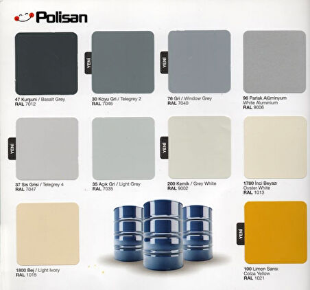 Polisan Endüstriyel Boya Ral 5017 15 Kg
