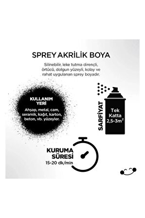 Polisan Akrilik Sprey Boya Parlak Beyaz 400 ml P9028