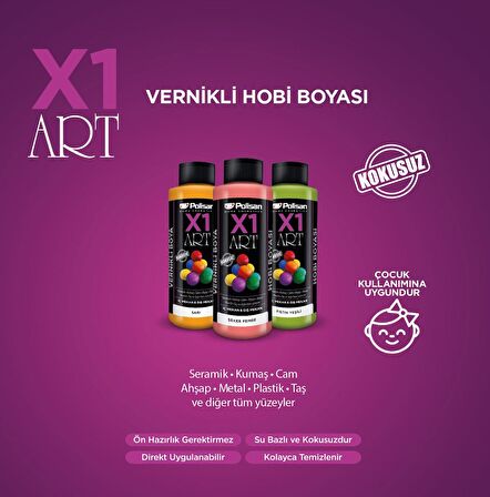 Polisan X1 Art Vernikli Hobi/Sanat Boyası 0004 Krem