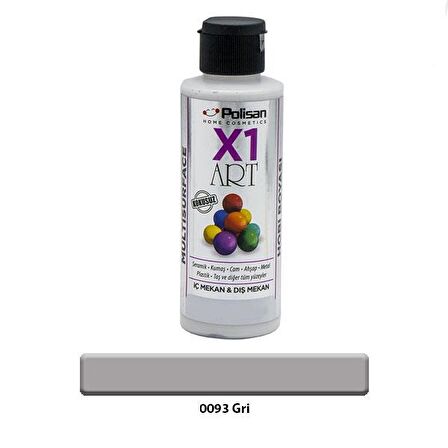 Polisan X1 Art Multisurface Hobi Boyası Gri 120 ml.