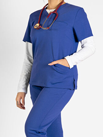 PROF Tea Rose Medikal Giyim Scrubs Cerrahi Takım Doktor Hemşire Likralı Hastane Üniforması