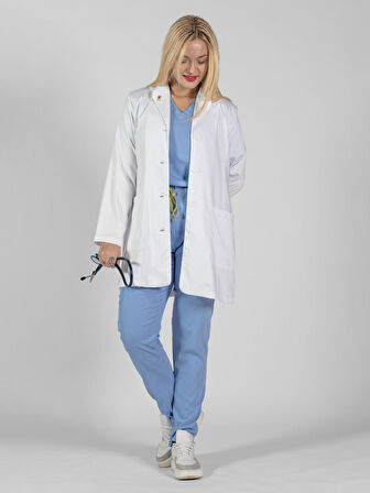 Prof Medikal Önlüğü Yüksek Kalite Jasmine Beyaz önlük Doctor Hemşire Öğretmen
