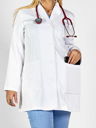 Prof Medikal Önlüğü Yüksek Kalite Jasmine Beyaz önlük Doctor Hemşire Öğretmen