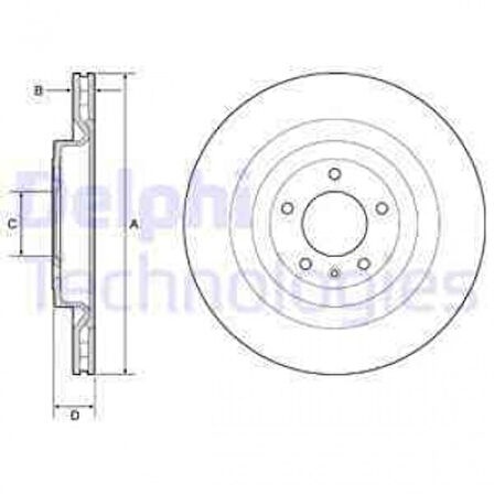 Land Rover Fren Diski Arka Range Rover 13> Range Rover Sport 14> - Delphi Bg9126c