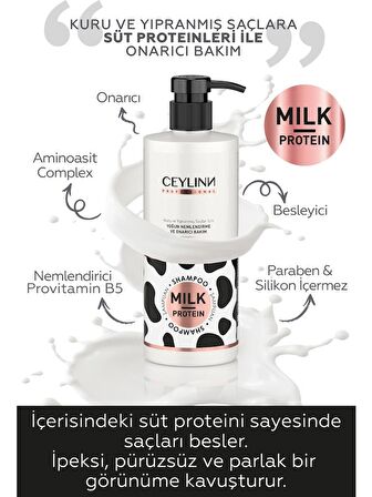 Ceylinn Milk Protein Kuru Ve Yıpranmış Saçlar İçin Silikonsuz Şampuan  500 ml