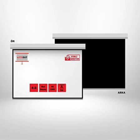 LiteOut 240x200 cm Motorlu Kumandalı Projeksiyon Perdesi