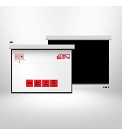LiteOut 350x265 cm Motorlu Kumandalı Projeksiyon Perdesi