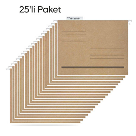 Tuna Askılı Dosya Metal Çubuklu Telli Tek Sayfa ASD2001 25 LI PAKET