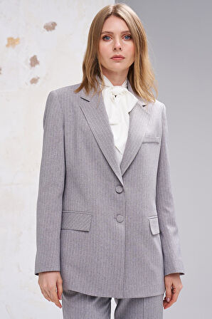 Klasik Yaka-Kapak Cepli, Arka Bel Bant Detaylı, Ceket