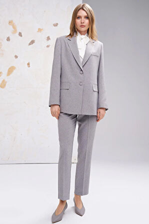 Klasik Yaka-Kapak Cepli, Arka Bel Bant Detaylı, Ceket