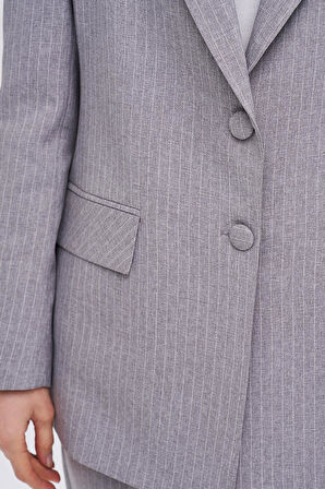 Klasik Yaka-Kapak Cepli, Arka Bel Bant Detaylı, Ceket