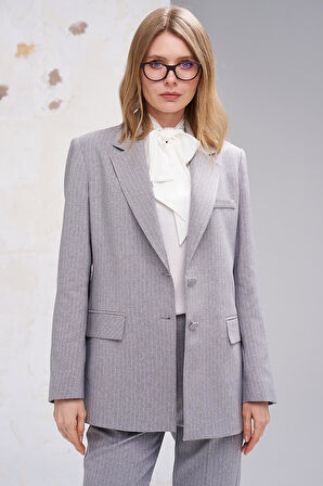 Klasik Yaka-Kapak Cepli, Arka Bel Bant Detaylı, Ceket