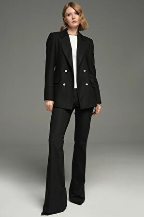 Mono Yaka-Biyeli, Önü Düğme Detaylı Ceket