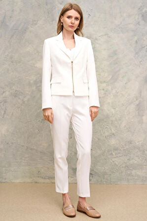 Mono Yaka-Fermuarlı Ceket