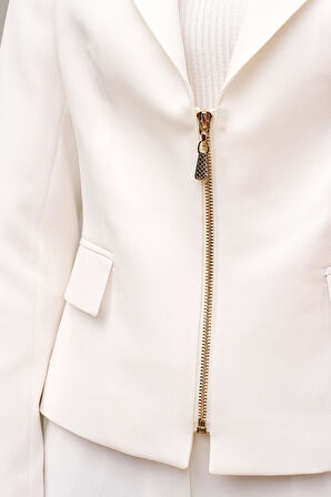 Mono Yaka-Fermuarlı Ceket