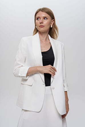 Ceket-Şal Yaka, Duble Kol Üstü Yırtmaç Detaylı, Düğmeli