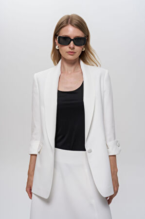 Ceket-Şal Yaka, Duble Kol Üstü Yırtmaç Detaylı, Düğmeli