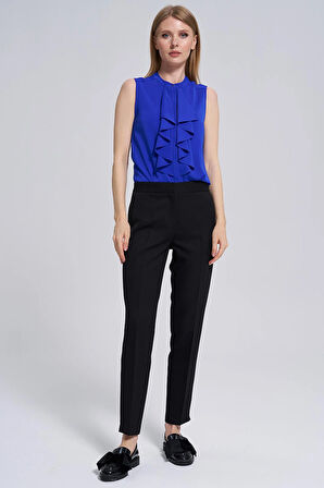 4Cm Kemerli-Arka Bel Lastikli, Pantolon