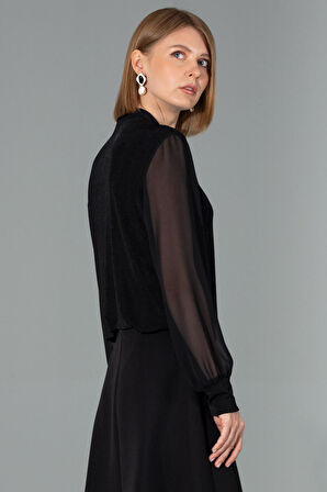 Hakim Yaka-Şifon Detaylı, Bluz