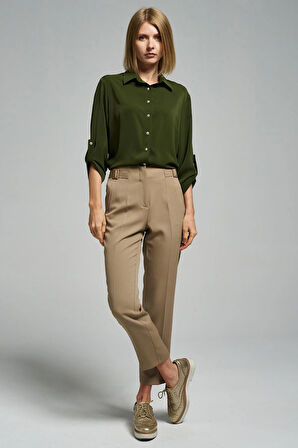 Tokalı-Ön-Arka Çift Pens Detaylı, Pantolon