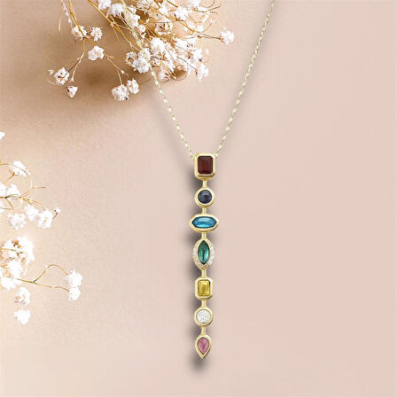 Tasarım Taşlı Y Kolye