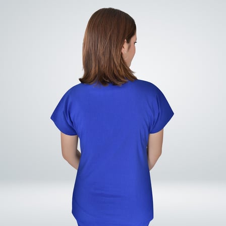 Unisex Saks Mavi Esnek  Likralı Doktor Hemşire Scrubs Cerrahi Alt Üst Takım