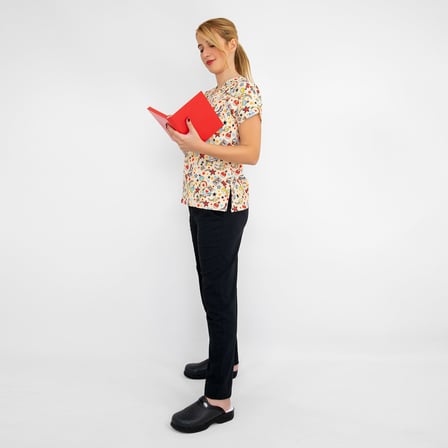 Unisex 90'lar Desenli Likralı Doktor Hemşire Cerrahi Scrubs Üniforma Takım