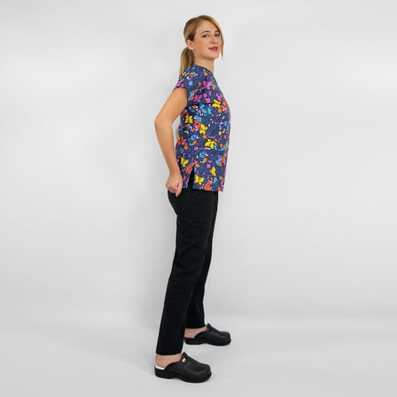 Unisex Butterfly Kelebek Desenli Likralı Doktor Hemşire Scrubs  Takımı