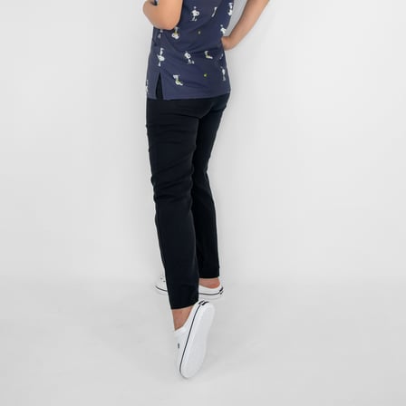 Unisex Lacivert Snopy Desenli Likralı Cerrahi Doktor Hemşire Scrubs Üniforma Takım